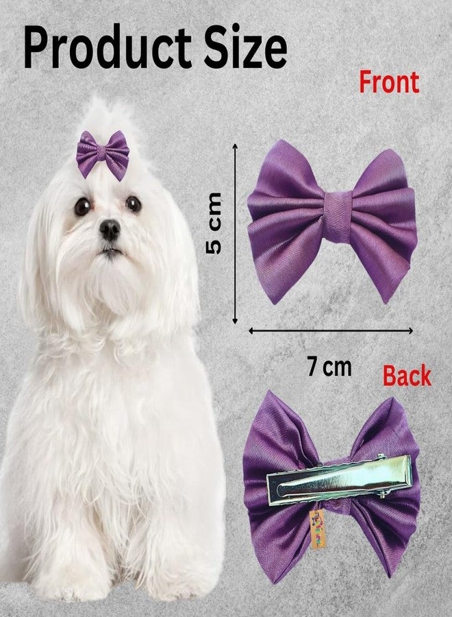 Western Era Dog Bow Hair Clip - Stylish, Comfortable Accessory for Small, Medium & Large Dogs - Ideal for Grooming, Photoshoots, Parties Durable, Fashionable Pet Design (Light Purple) - Image 4